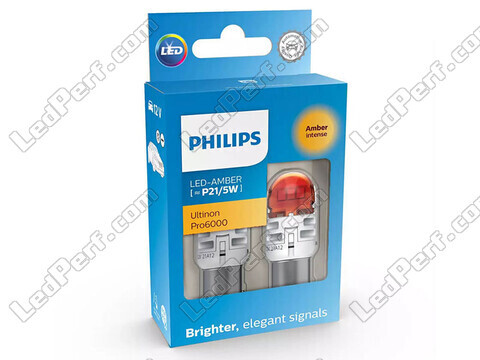 2x LED-pærer Philips PY21/5W Ultinon PRO6000 - Orange - BAY15D - 11499AU60X2