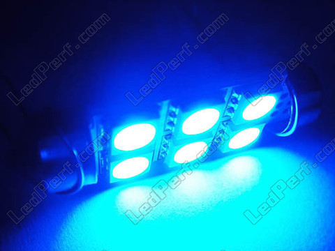 LED pinolpære loftslys, bagagerum, handskerum, plade blå 39 mm - C5W