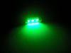 LED pinolpære loftslys, bagagerum, handskerum, plade grøn 37mm - C5W