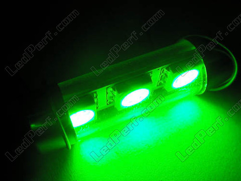 LED pinolpære loftslys, bagagerum, handskerum, plade grøn 39 mm - C7W