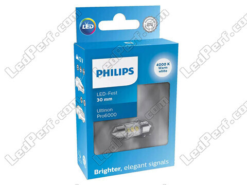 LED-pinolpære C3W 30mm Philips Ultinon Pro6000 varm hvid 4000K - 11860WU60X1 - 12V