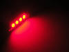 LED pinolpære loftslys, bagagerum, handskerum, plade rød 42 mm - C10W