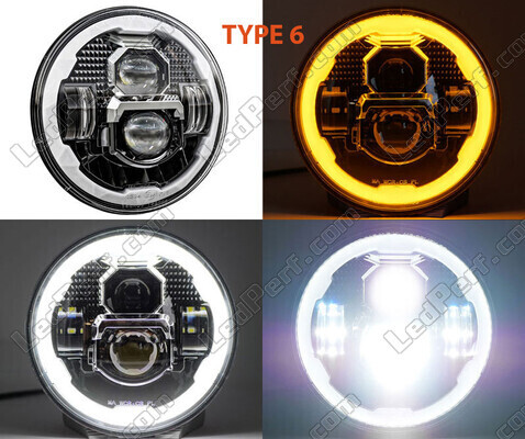 Type 6 LED-forlygte til Moto-Guzzi V11 Le Mans - Typegodkendt motorcykel rund optik