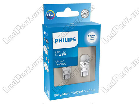 2x W5W LED-pærer Philips Ultinon PRO6000 - 12V - Hvid 8000K - 11961XU60X2