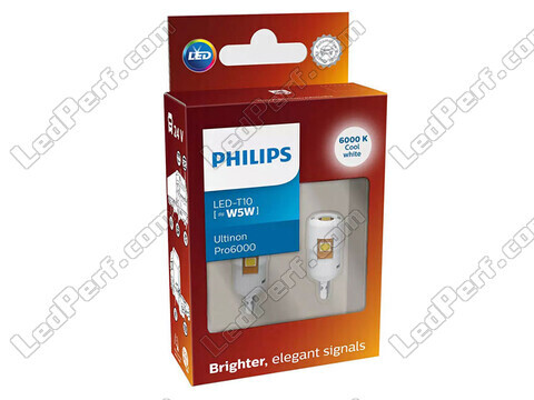 2x W5W LED-pærer Philips Ultinon PRO6000 - Lastbil 24V - 6000K - 24961CU60X2