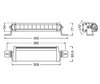 Diagram over Mål LED-bar Osram LEDriving® LIGHTBAR FX250-CB
