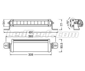 Diagram over Mål LED-bar Osram LEDriving® LIGHTBAR FX250-SP