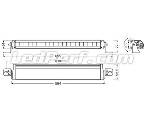 Diagram over Mål LED-bar Osram LEDriving® LIGHTBAR FX500-CB