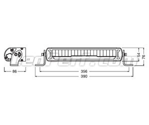 Diagram over Mål LED-bar Osram LEDriving® LIGHTBAR MX250-CB
