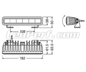 Diagram over Mål LED-bar Osram LEDriving® LIGHTBAR SX180-SP