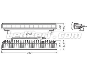Diagram over Mål LED-bar Osram LEDriving® LIGHTBAR SX300-CB
