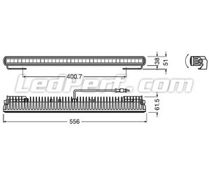 Diagram over Mål LED-bar Osram LEDriving® LIGHTBAR SX500-CB