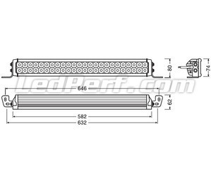 Diagram over Mål LED-bar Osram LEDriving® LIGHTBAR VX500-CB