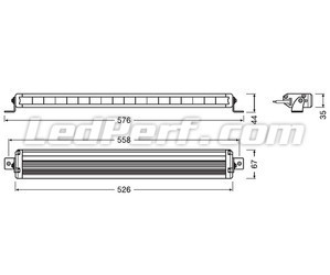 Diagram over Mål LED-bar Osram LEDriving® LIGHTBAR VX500-SP