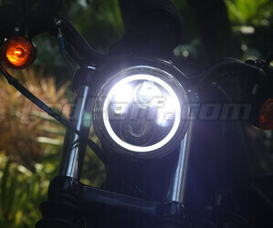 Forkromet motorcykel Full LED optik til 5.75-tommer rund forlygte - Type 4