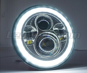 Forkromet motorcykel Full LED optik til 7-tommer rund forlygte - Type 5 Angel Eye