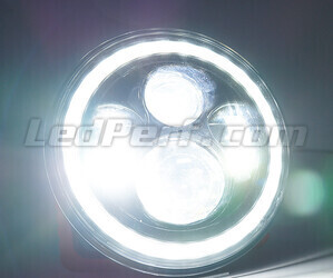 Forkromet motorcykel Full LED optik til 7-tommer rund forlygte - Type 5 Belysning Hvid Ren