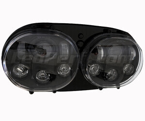 Sort motorcykel Full LED-forlygte til Harley Davidson Road Glide (1998-2014) Dobbelt Optiske
