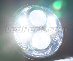 Sort motorcykel Full LED-optik til 5,75-tommer rund forlygte - Type 2 Belysning Hvid Ren