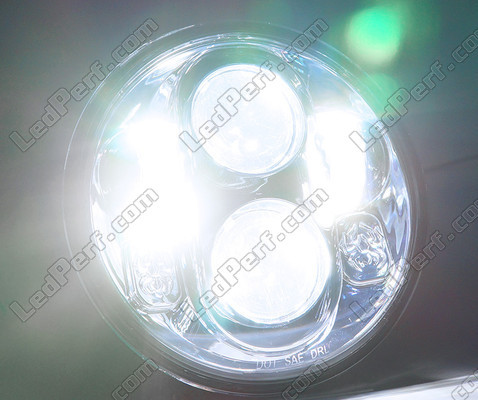 Sort motorcykel Full LED-optik til 5,75-tommer rund forlygte - Type 3 Belysning Hvid Ren