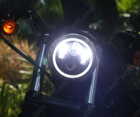 Sort motorcykel Full LED optik til 5.75-tommer rund forlygte - Type 4