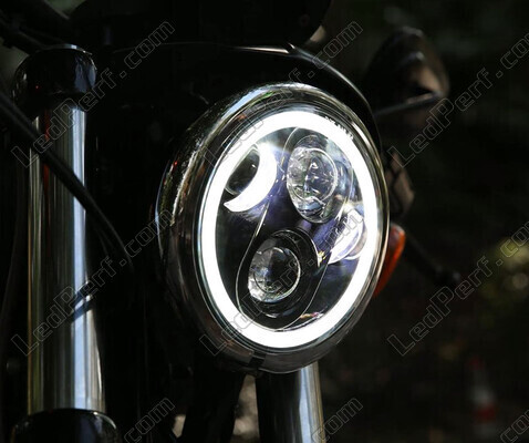 Sort motorcykel Full LED optik til 5.75-tommer rund forlygte - Type 4