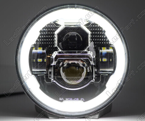 Sort motorcykel Full LED optik til 7-tommer rund forlygte - Type 6