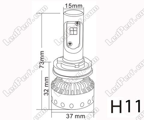 Mini LED-pære H11 Tuning