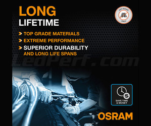 Levetid for LED-pærer H4 Osram LEDriving® XTR 6000K - 64193DWXTR