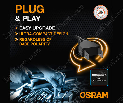 Plug and play-tilslutning af LED-pærer H4 Osram LEDriving® XTR 6000K - 64193DWXTR