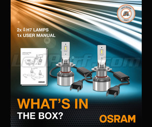Indhold af Sæt med LED H7 Osram LEDriving® XTR-pærer og indlægsseddel