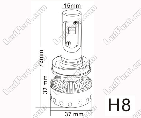 Mini LED-pære H8 Tuning