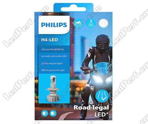 Emballage Motorcykelpære H4 LED Philips ULTINON Pro6000 godkendt - 11342U6000X1