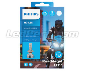 Emballage Motorcykelpære H7 LED Philips ULTINON Pro6000 godkendt - 11972U6000X1