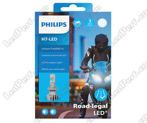 Emballage Motorcykelpære H7 LED Philips ULTINON Pro6000 godkendt - 11972U6000X1