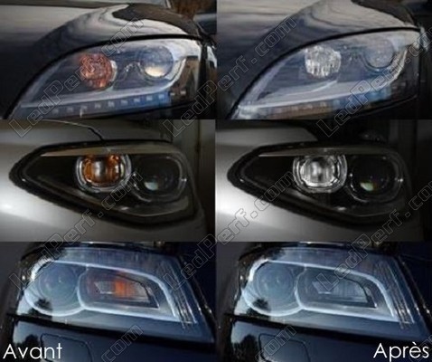 LED forreste blinklys Audi A1 før og efter