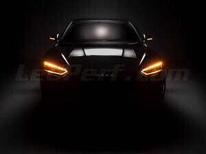 Audi A3 8V frontvisning udstyret med dynamiske blinklys fra Osram LEDriving® til sidespejle