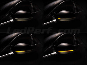 Forskellige trin i lyssekvensen for dynamiske blinklys fra Osram LEDriving® til sidespejle på Audi A5 II