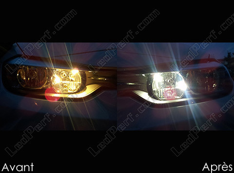 LED parkeringslys xenon hvid BMW 3-Serie (F30 F31) før og efter