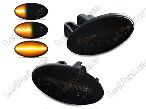 Dynamiske LED sideblink til Citroen C1 - Røget sort version