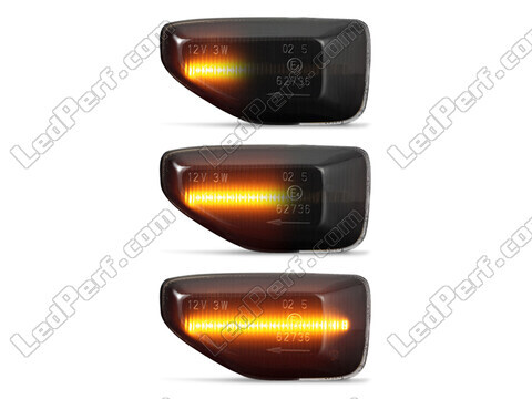 Belysning af de sorte dynamiske LED sideblink til Dacia Sandero 2