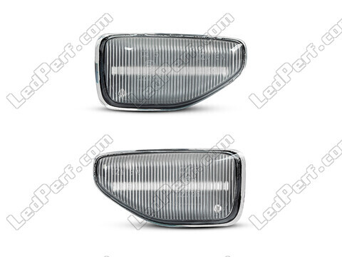 Frontvisning af sekventielle LED blinklys til Dacia Sandero 2 - Transparent farve