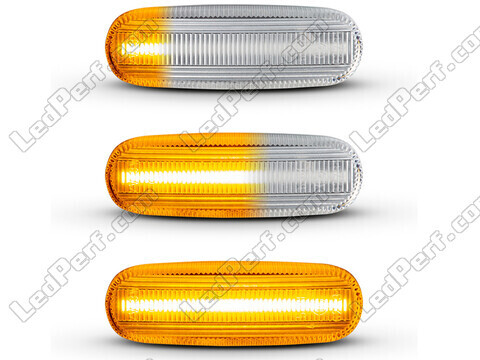 Belysning af de sekventielle transparente LED blinklys til Fiat Stilo
