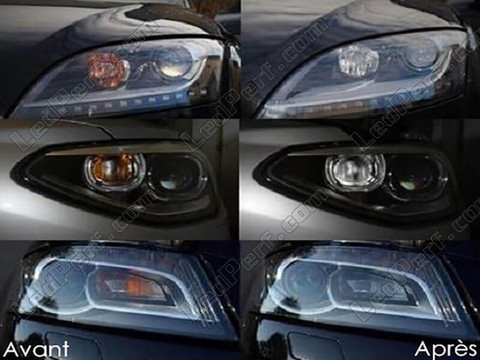 LED forreste blinklys Mercedes E-Klasse (W210) før og efter