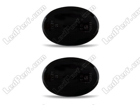 Frontvisning af dynamiske LED sideblink til Mini Coupé (R58) - Røget sort farve