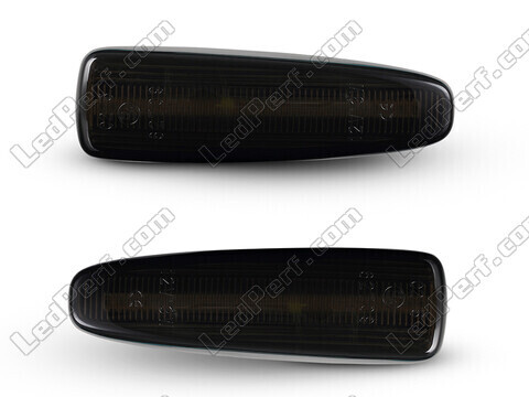 Frontvisning af dynamiske LED sideblink til Mitsubishi Outlander - Røget sort farve