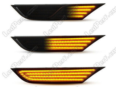 Belysning af de sorte dynamiske LED sideblink til Nissan GTR R35