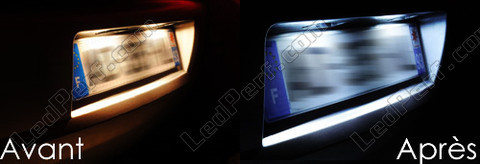 LED nummerplade Opel Agila B før og efter
