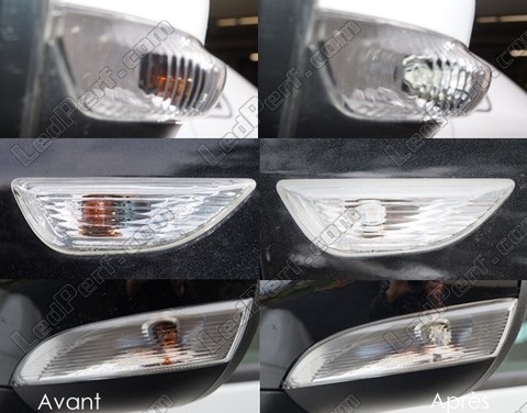 LED sideblinklys Opel Mokka før og efter