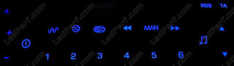 LED blå bilradio RD3 Peugeot 206 (>10/2002) Multiplexee